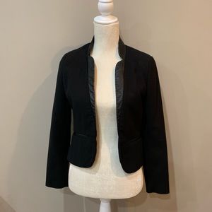 EUC Leather Lapel Black Blazer